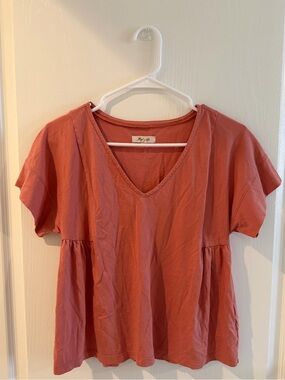 Like NEW, Madewell Rust V-Neck Tee XS